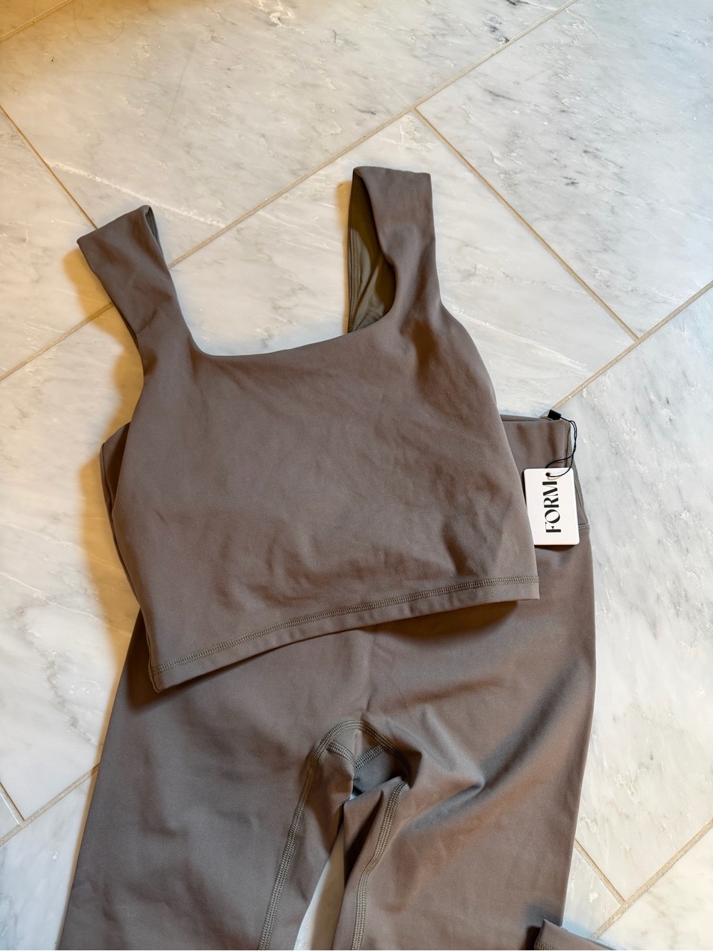 FORME Taupe Squat-Proof High-Waist Legging Set